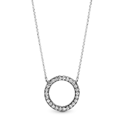 590514CZ-45 Серебряное колье, куб. оксид циркония